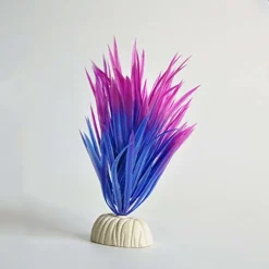 PIANTA PIANTINA ARTIFICIALE PER ACQUARIO PIANTE FINTE PLASTICA VIOLA BLU PUNTA