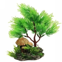 PIANTA PIANTINA ARTIFICIALE DECORATIVA ERBA PER ACQUARIO BONSAI VERDE 12X20 CM