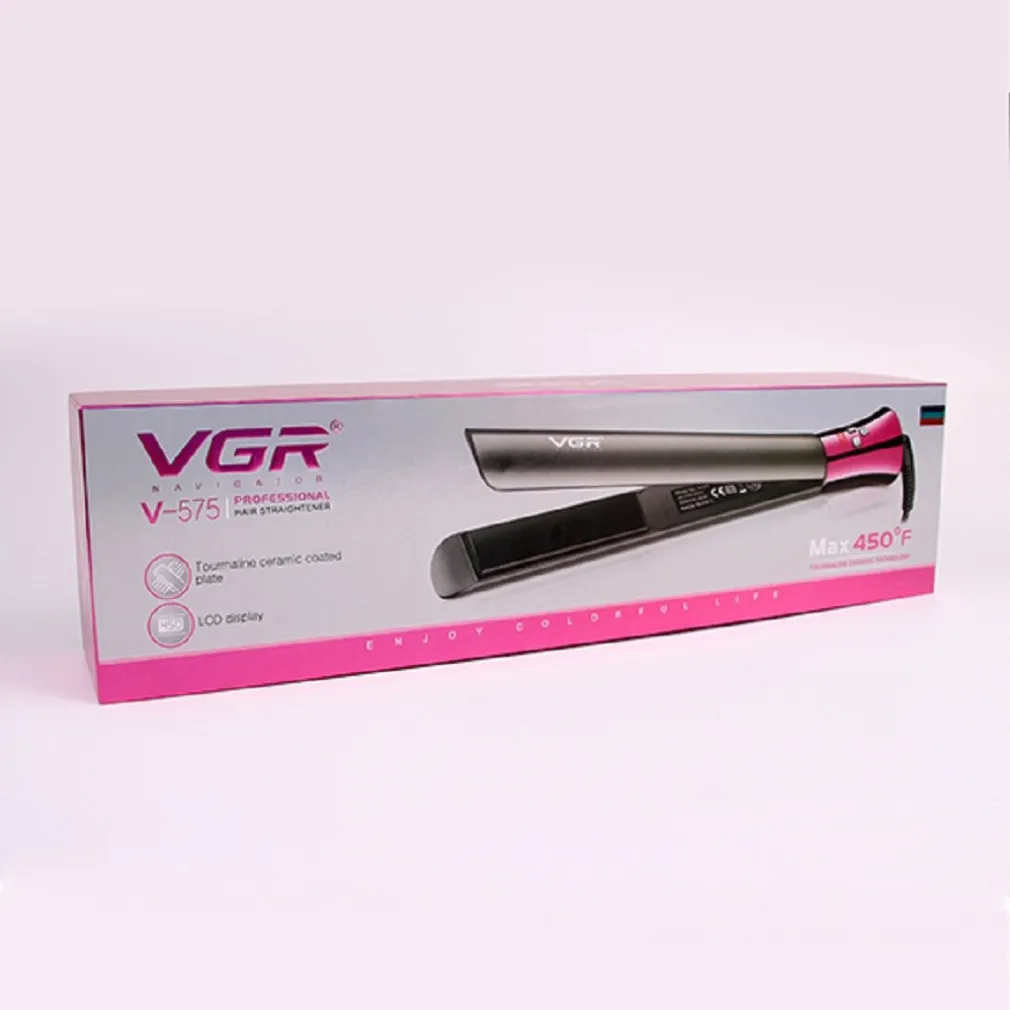 PIASTRA CAPELLI LISCI PROFESSIONALE RIVESTIMENTO IN CERAMICA DIPLAY LCD VGR V575