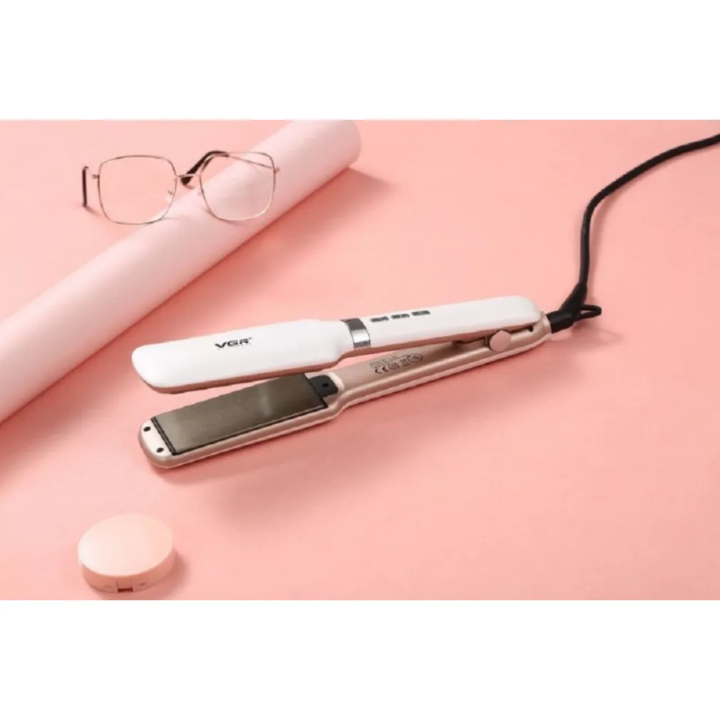 PIASTRA CAPELLI PROFESSIONALE LARGA 42MM RIVESTITA IN CERAMICA DISPLAY LCD V-520