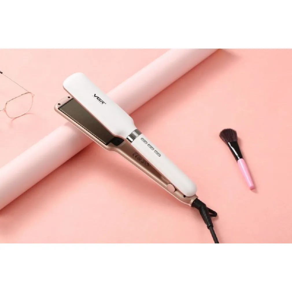 PIASTRA CAPELLI PROFESSIONALE LARGA 42MM RIVESTITA IN CERAMICA DISPLAY LCD V-520