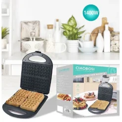 PIASTRA ELETTRICA MACCHINA PER WAFFLE 1400W CON RIVESTIMENTO ANTIADERENTE TX-9947