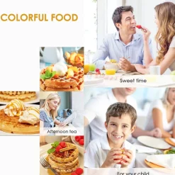 PIASTRA ELETTRICA MACCHINA WAFFLE MAKER 1000W GRIGLIA PIASTRE ANTIADERENTI NERO