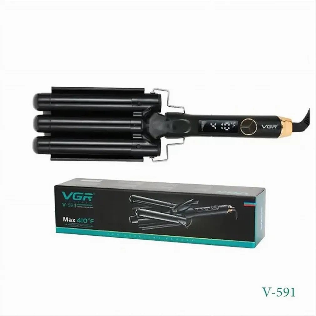 PIASTRA FERRO ARRICCIACAPELLI PROFESSIONALE A 3 CILINDRI ONDE DISPLAY LED V-591