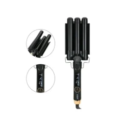 PIASTRA FERRO ARRICCIACAPELLI PROFESSIONALE A 3 CILINDRI ONDE DISPLAY LED V-591