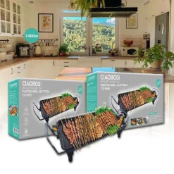 PIASTRA GRIGLIA ELETTRICA POTENZA 1400W CUCINA CON 2 PIASTRE DI COTTURA TX-9995