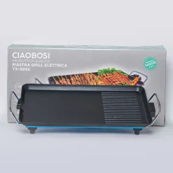 PIASTRA GRIGLIA ELETTRICA POTENZA 1400W CUCINA CON 2 PIASTRE DI COTTURA TX-9995