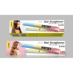 PIASTRA PER CAPELLI IN CERAMICA PROFESSIONALE 2IN1 Q-M125 PORTATILE DISPLAY LCD