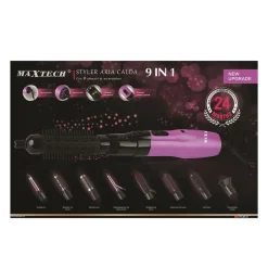 PIASTRA PER CAPELLI 9IN1 SPAZZOLA CAVO GIREVOLE ACCONCIATURA MAXTECH STYLER-01