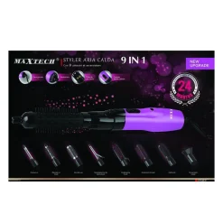 PIASTRA PER CAPELLI 9IN1 SPAZZOLA CAVO GIREVOLE ACCONCIATURA MAXTECH STYLER-01