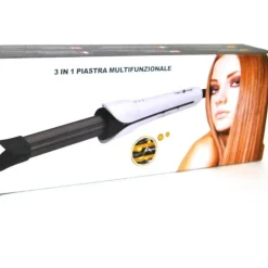 PIASTRA PER CAPELLI LISCI RICCI FERRO MULTIFUNZIONE 3 IN 1 IN CERAMICA 200°C PTC