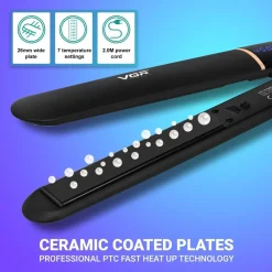 PIASTRA PER CAPELLI LISCIANTE DONNA 50W DISPLAY LED CON 7 TEMPERATURE VGR V-515