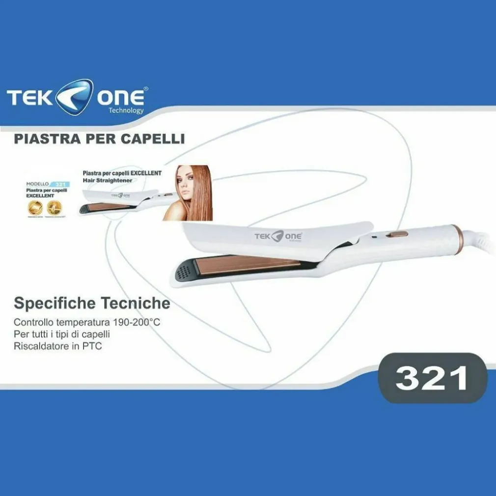 PIASTRA PER CAPELLI TEKONE 321 ERGONOMICA ACCONCIATURA LISCI MOSSI HAIR STYLE