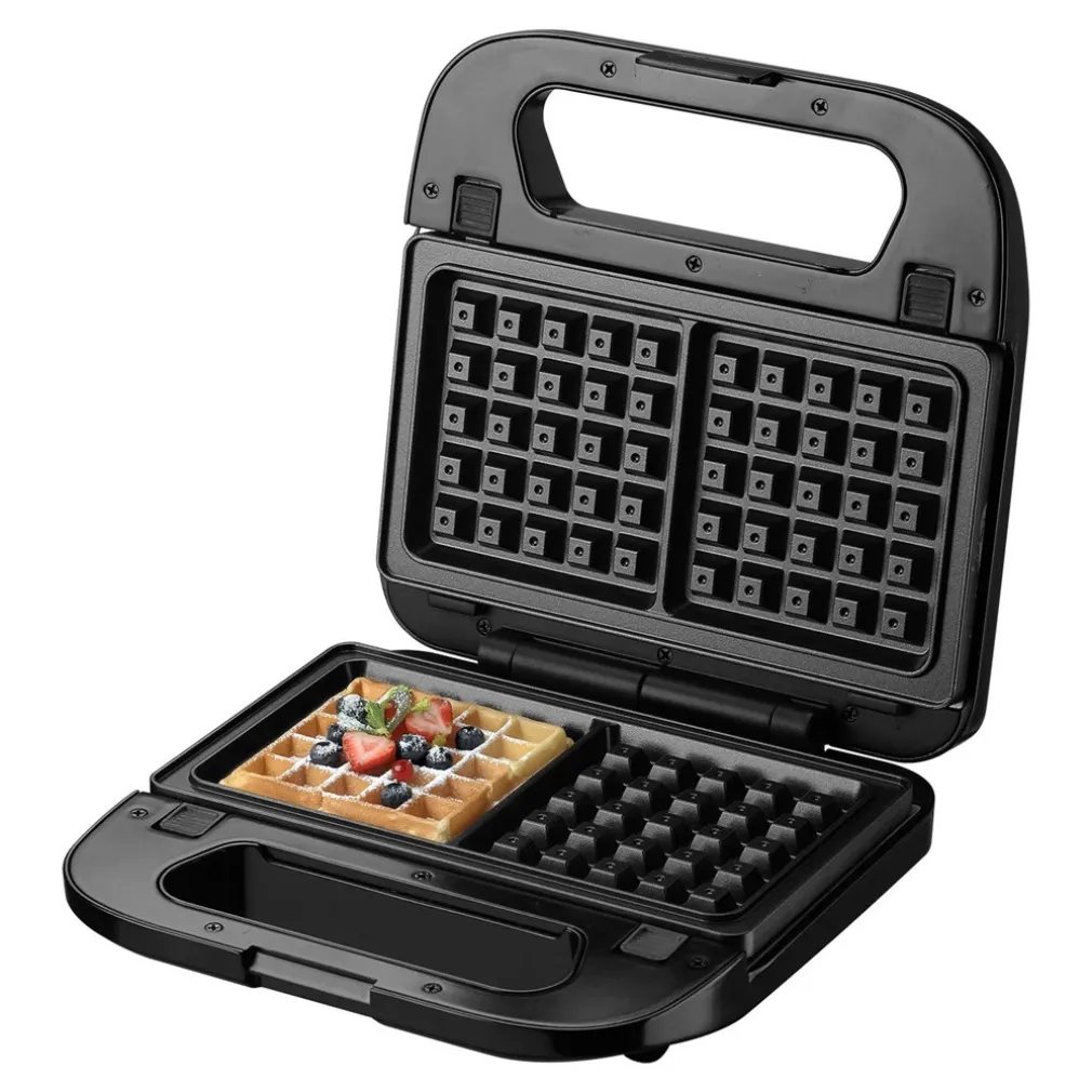 PIASTRA TOSTIERA ELETTRICA 3IN1 CON 3 PIASTRE ANTIADERENTE INTERCAMBIABILI 750W SALVASPAZIO