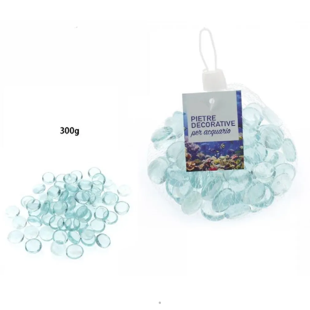 PIETRE DECORATIVE PIATTE TONDE ACQUARI AZZURRE DECORAZIONE PIANTE GIARDINO 70276