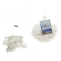 PIETRE DECORATIVE PIATTE ACQUARIO BIANCHE 300GR DECORAZIONE GIARDINO PIANTE 70266