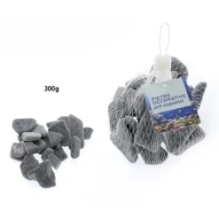 PIETRE DECORATIVE SASSI ACQUARIO GRIGI 300 GR. DECORAZIONE PIANTE GIARDINO 70264