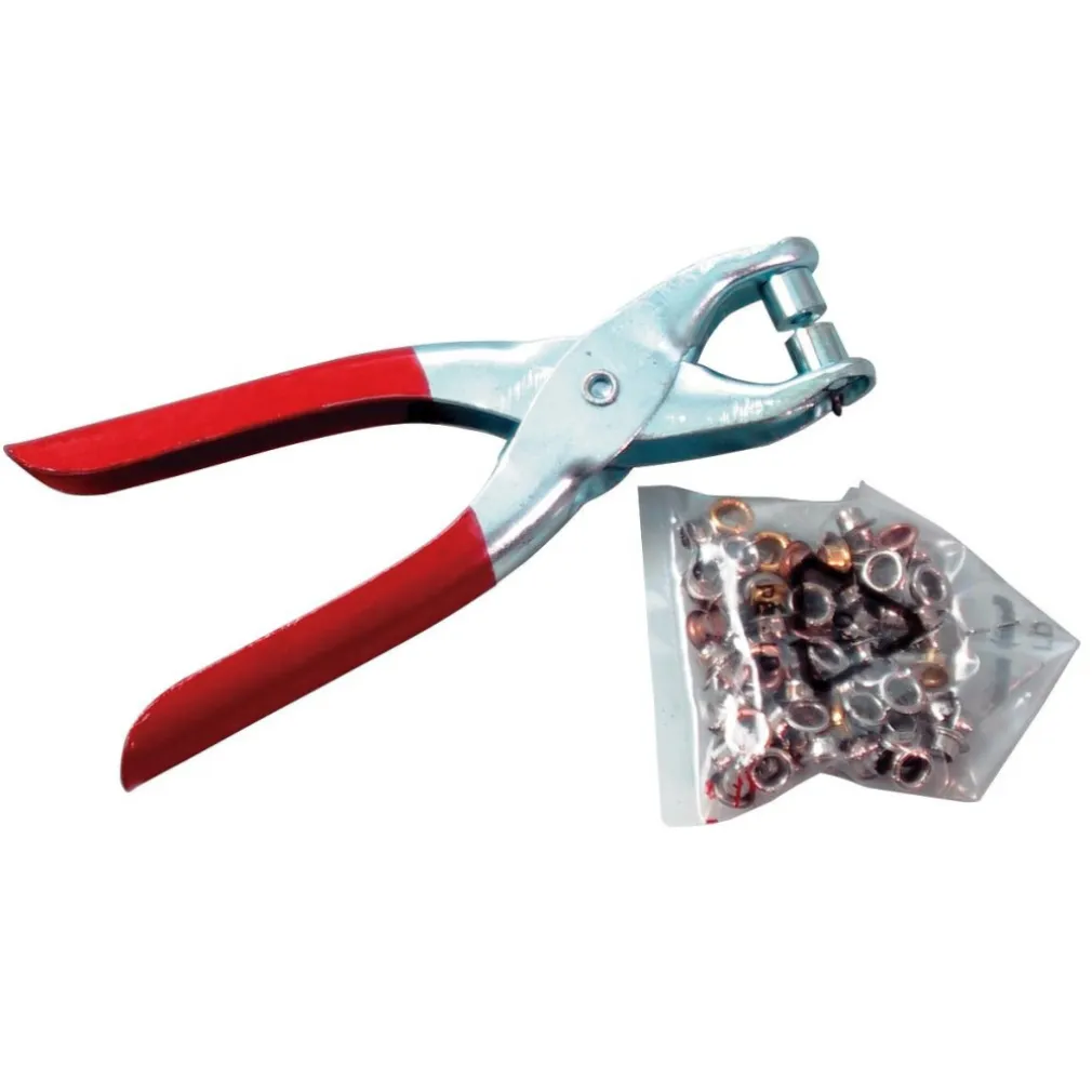 PINZA FUSTELLATRICE PER OCCHIELLI E BORCHIE + 30 BORCHIE CINTURE BORSE SCARPE