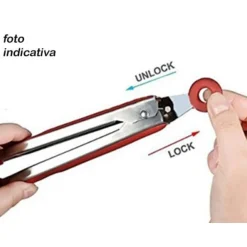 PINZA PER BARBECUE ALIMENTI RICHIUDIBILE SISTEMA DI BLOCAGGIO IN SILICONE 50598