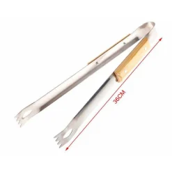 PINZA PER BARBECUE GRIGLIATE 36 CM CARNE PESCE VERDURE IN LEGNO ACCIAIO 2406329