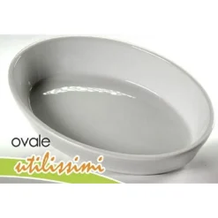 PIROFILA OVALE BIANCA TEGLIA DA FORNO LASAGNERA 35X24,5X6CM IN PORCELLANA 646768