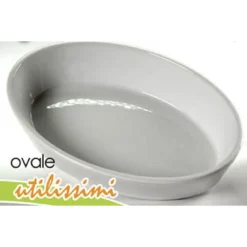 PIROFILA OVALE BIANCA TEGLIA FORNO LASAGNERA 27X18,5X5,5CM IN PORCELLANA 646744