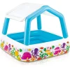 PISCINA ACQUARIO PARASOLE RIMOVIBILE MULTICOLORE GONFIABILE 157X157X122CM 57470