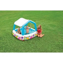 PISCINA ACQUARIO PARASOLE RIMOVIBILE MULTICOLORE GONFIABILE 157X157X122CM 57470