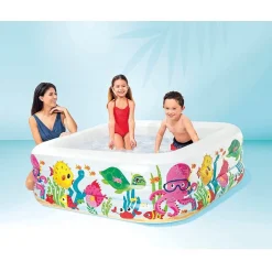 PISCINA ACQUARIO QUADRATA 159X159X50 CM PER BAMBINI 3+ ANNI 340 LT ESTATE 57471