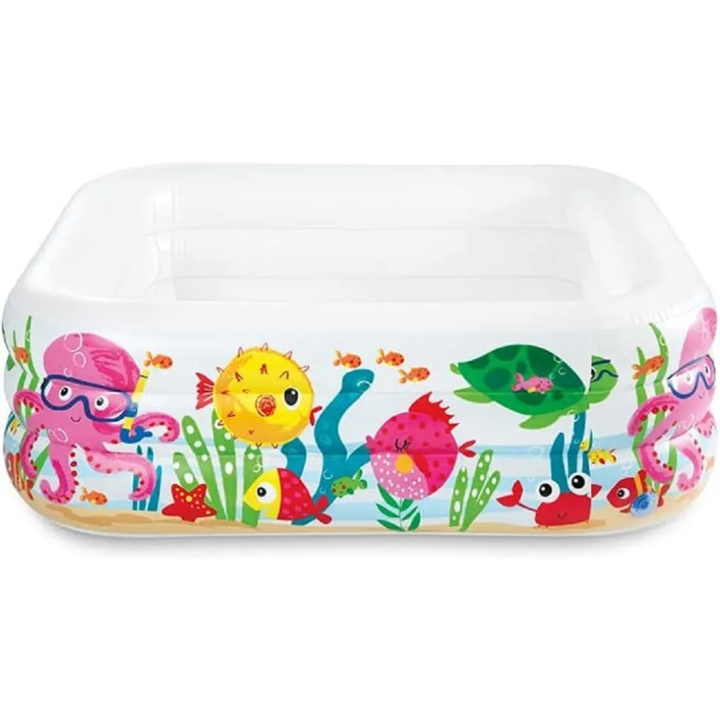 PISCINA ACQUARIO QUADRATA 159X159X50 CM PER BAMBINI 3+ ANNI 340 LT ESTATE 57471