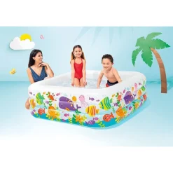 PISCINA ACQUARIO QUADRATA 159X159X50 CM PER BAMBINI 3+ ANNI 340 LT ESTATE 57471
