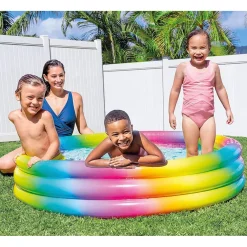 PISCINA ARCOBALENO 3 ANELLI GONFIABILE GEOMETRIA MULTICOLOR 147X33CM 288LT 58439