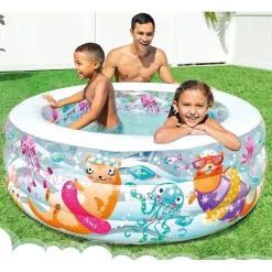 PISCINA BABY AQUARIUM GONFIABILE MULTICOLORE 152 X 56CM PER BAMBINI ESTATE 58480