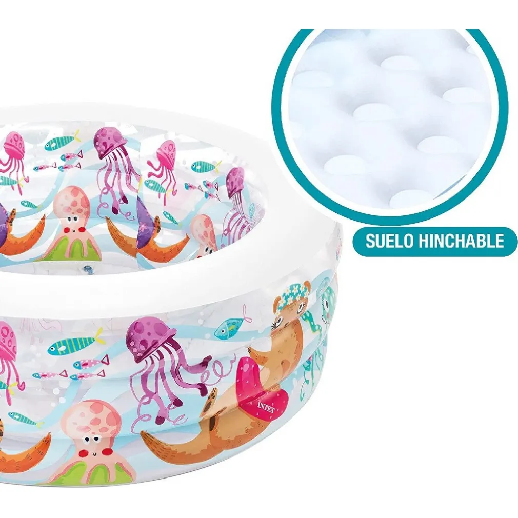 PISCINA BABY AQUARIUM GONFIABILE MULTICOLORE 152 X 56CM PER BAMBINI ESTATE 58480
