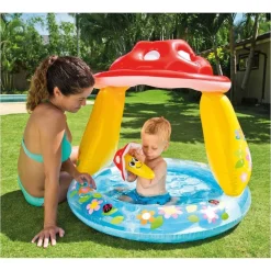 PISCINA BABY FUNGO PARASOLE GIOCO GONFIABILE ROTONDA PER BAMBINI 102X89HCM 57114