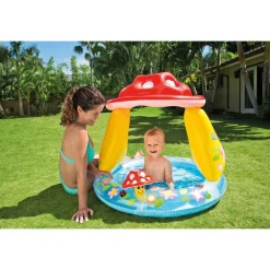 PISCINA BABY FUNGO PARASOLE GIOCO GONFIABILE ROTONDA PER BAMBINI 102X89HCM 57114