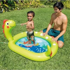 PISCINA BABY GONFIABILE PER BAMBINI DINOSAURO 119 X 109 X 66CM 68LT ESTATE 58437