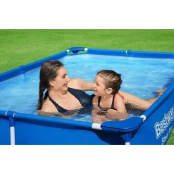 PISCINA CON BORDI RETTANGOLARE 1200 LT FUORI TERRA STEEL PRO 221X150X43CM 56401
