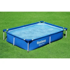 PISCINA CON BORDI RETTANGOLARE 1200 LT FUORI TERRA STEEL PRO 221X150X43CM 56401
