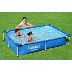 PISCINA CON BORDI RETTANGOLARE 1200 LT FUORI TERRA STEEL PRO 221X150X43CM 56401