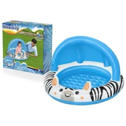PISCINA CON FONDO GONFIABILE SAFARI CON PROTEZIONE RAGGI UV 97X66CM BAMBINI 52559