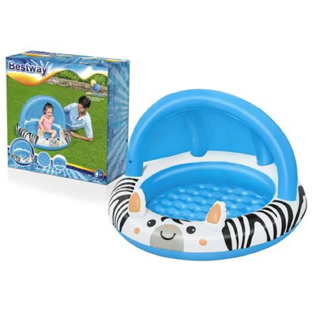 PISCINA CON FONDO GONFIABILE SAFARI CON PROTEZIONE RAGGI UV 97X66CM BAMBINI 52559