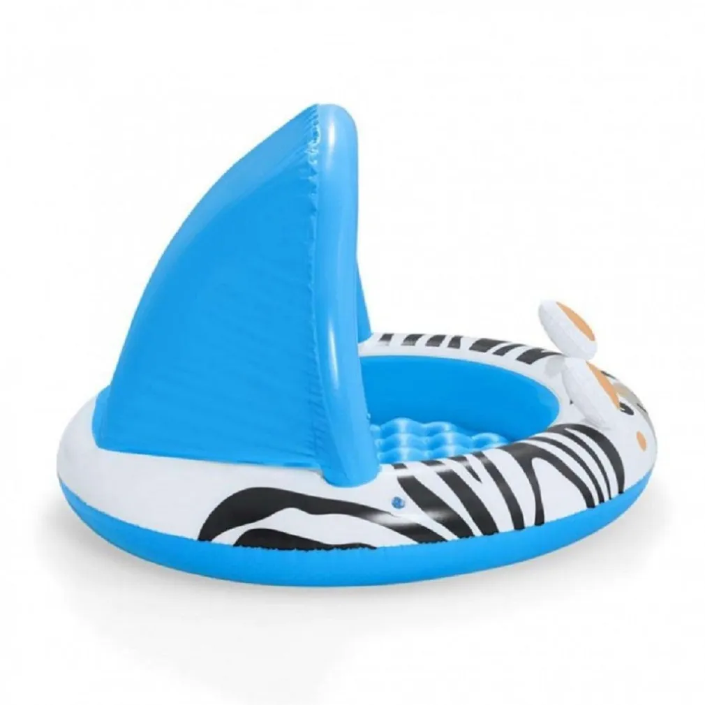 PISCINA CON FONDO GONFIABILE SAFARI CON PROTEZIONE RAGGI UV 97X66CM BAMBINI 52559