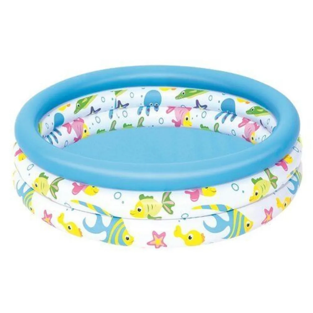 PISCINA CORAL KIDS A 3 ANELLI GONFIABILE ROTONDA 102X25CM BAMBINI GIARDINO 51008