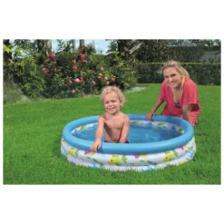 PISCINA CORAL KIDS A 3 ANELLI GONFIABILE ROTONDA 102X25CM BAMBINI GIARDINO 51008