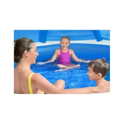 PISCINA FAMILIARE 241X241X140 CM GONFIABILE ROTONDA CON TETTUCCIO SEDUTA 54337