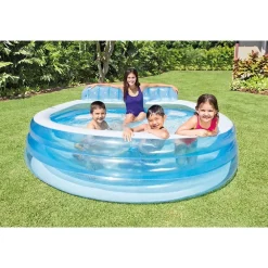 PISCINA FAMILY CON POLTRONA SWIM CENTER GONFIABILE 229X218X79CM A 3 ANELLI 57190
