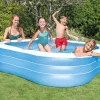 PISCINA FAMILY QUADRATA GONFIABILE A TRE ANELLI 229 X 229 X 56 CM GIARDINO 57495