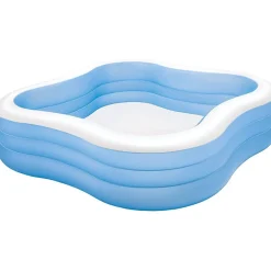 PISCINA FAMILY QUADRATA GONFIABILE A TRE ANELLI 229 X 229 X 56 CM GIARDINO 57495