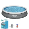 PISCINA FAST SET GONFIABILE ROTONDA RATTAN 457X84CM POMPA FILTRO CARTUCCIA 57313